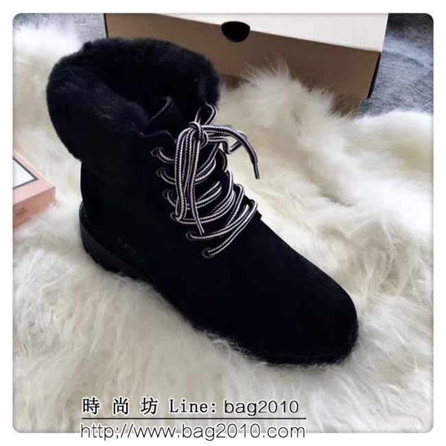 UGG 2018爆款 牛磨砂皮 栗色 時尚保暖 馬丁靴 QZS2247